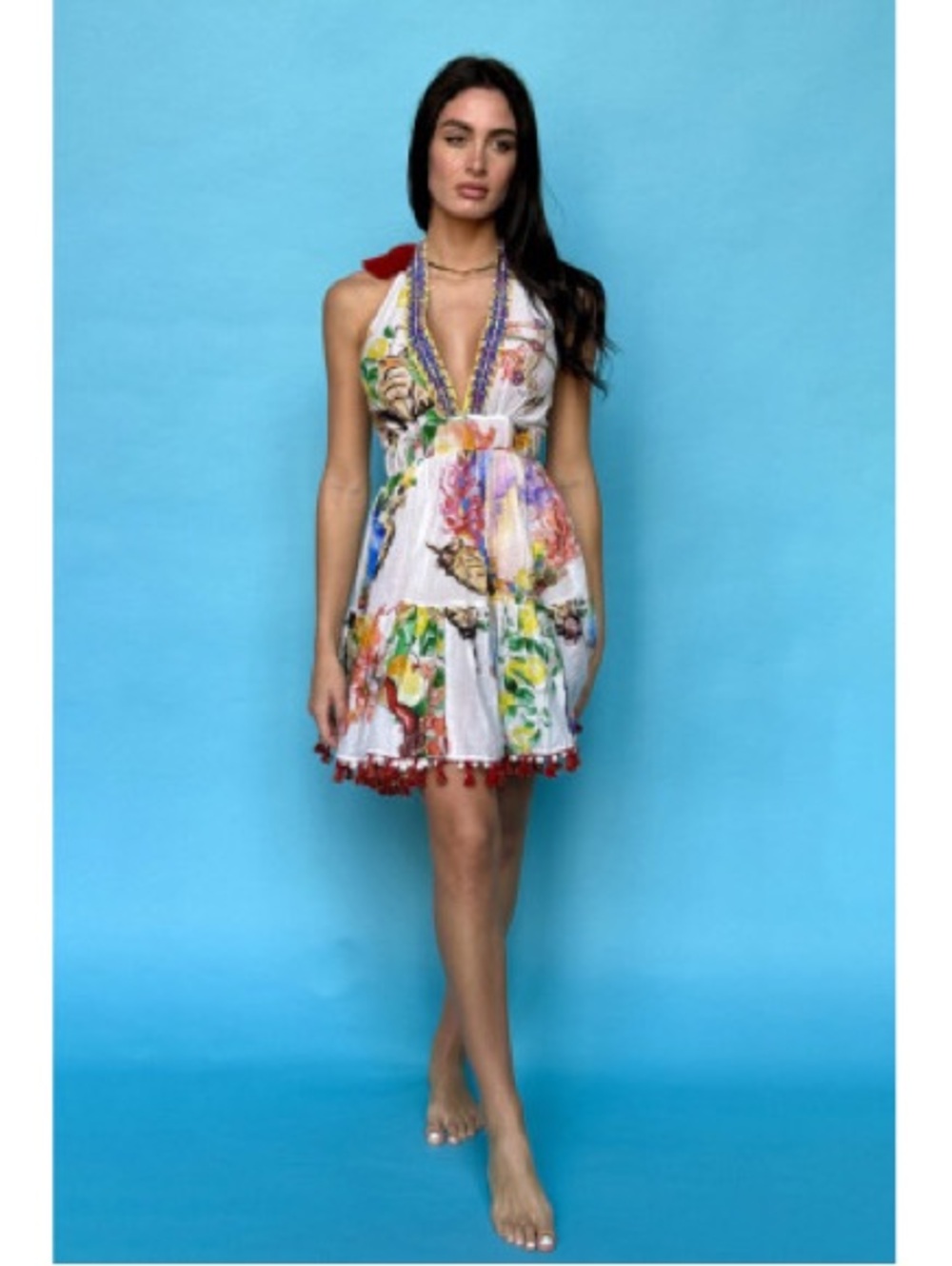 LEONI AL SOLE NWT printed halter dress